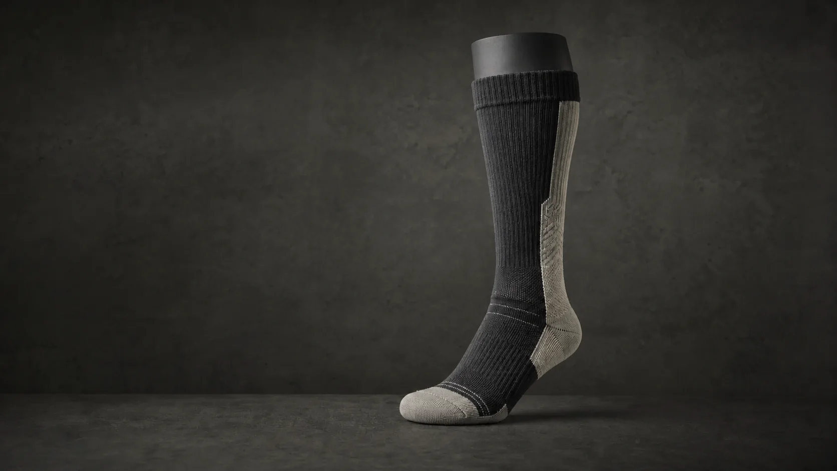Unbranded technical sock product used to discuss a custom development brief